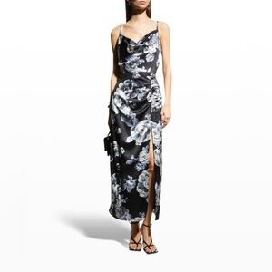 Milly Black and White Floral Maxi Dress